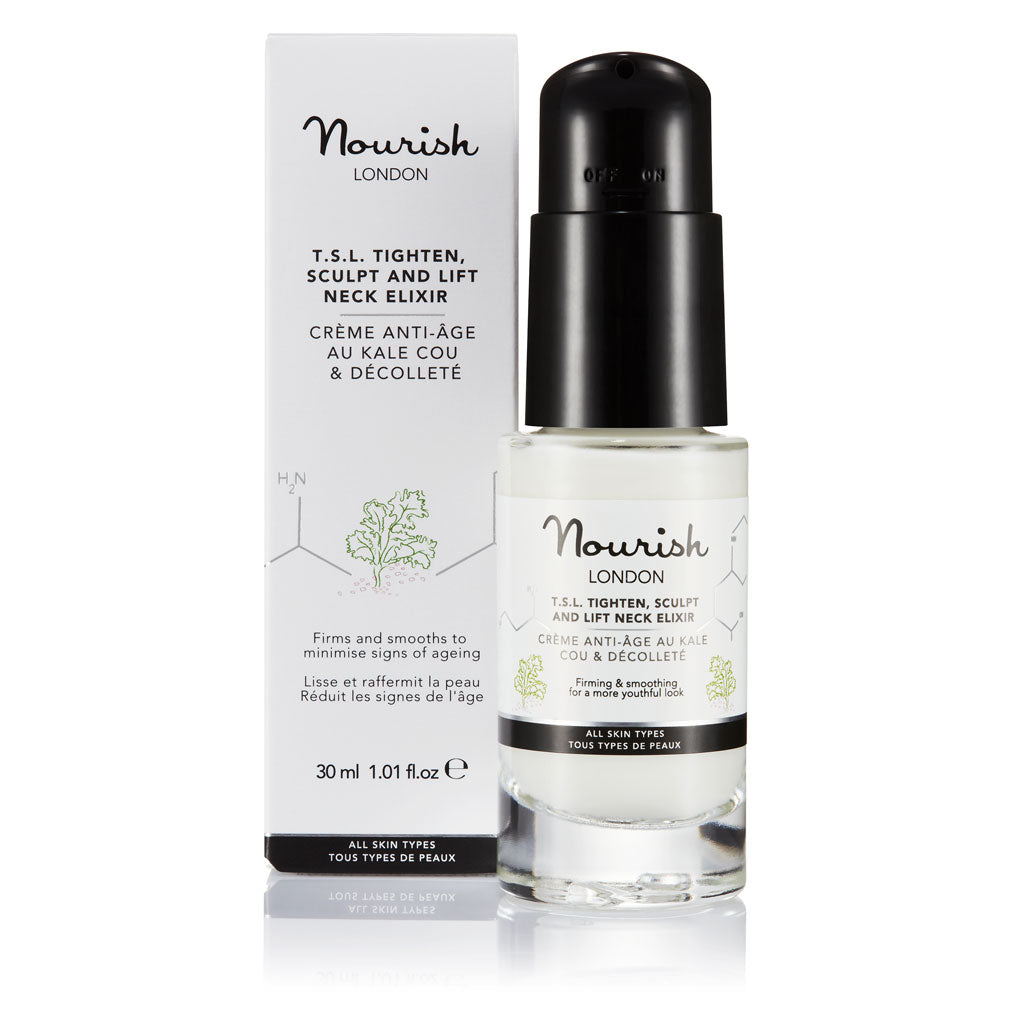 Nourish London Anti-Ageing TSL Tighten Sculpt and Lift Neck Elixir Cream with Organic Kale extract