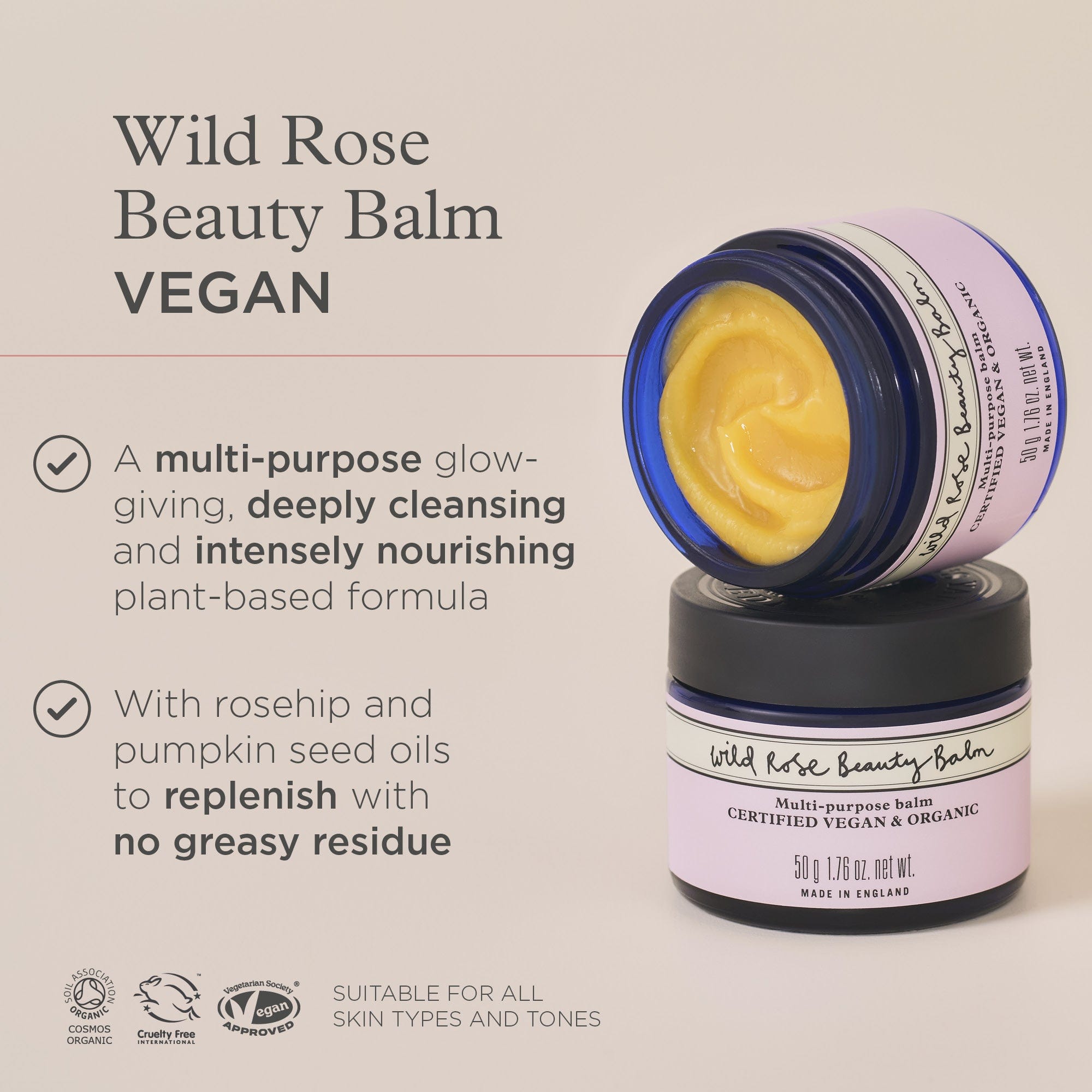 Wild Rose Beauty Balm Vegan Jar 15g