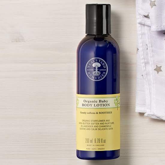 Organic Baby Body Lotion with background