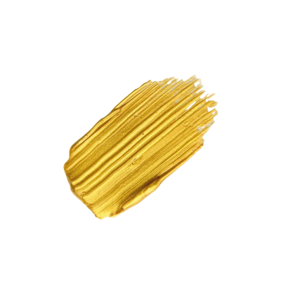Gold colour cream swatch on a light gray background