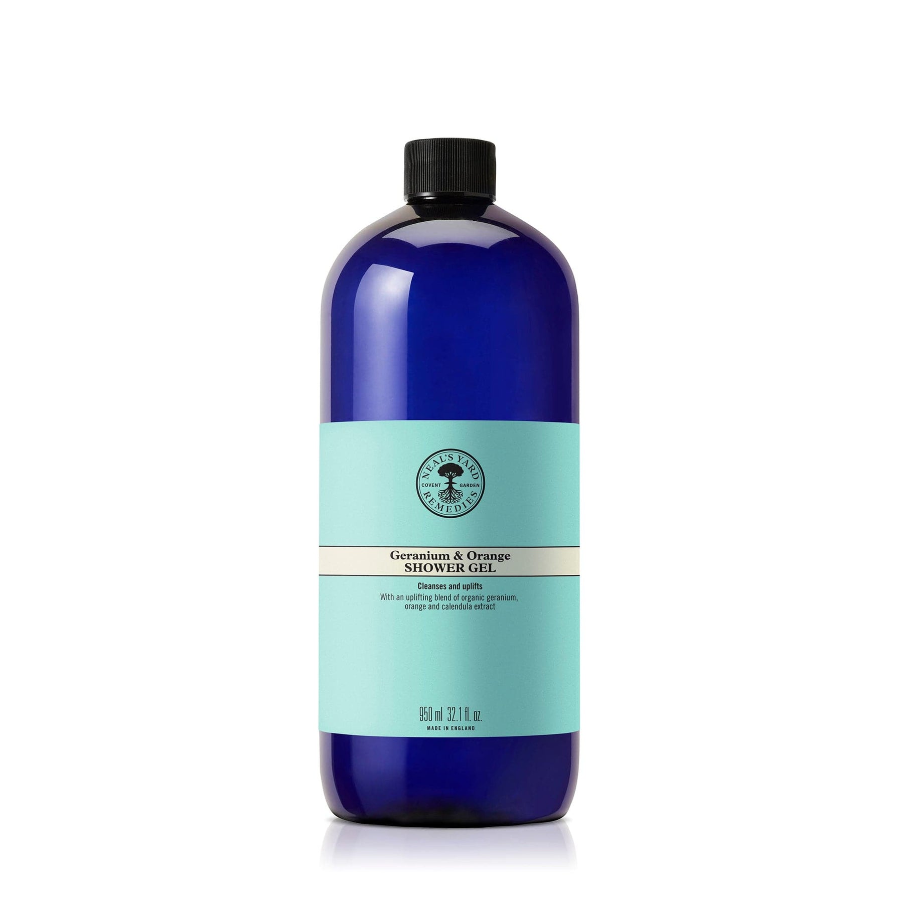 Neal's Yard Remedies Geranium & Orange Shower Gel 950ml Front Product Photo Shot